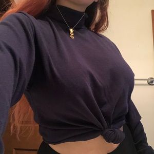 Stefano Basics Purple Turtleneck